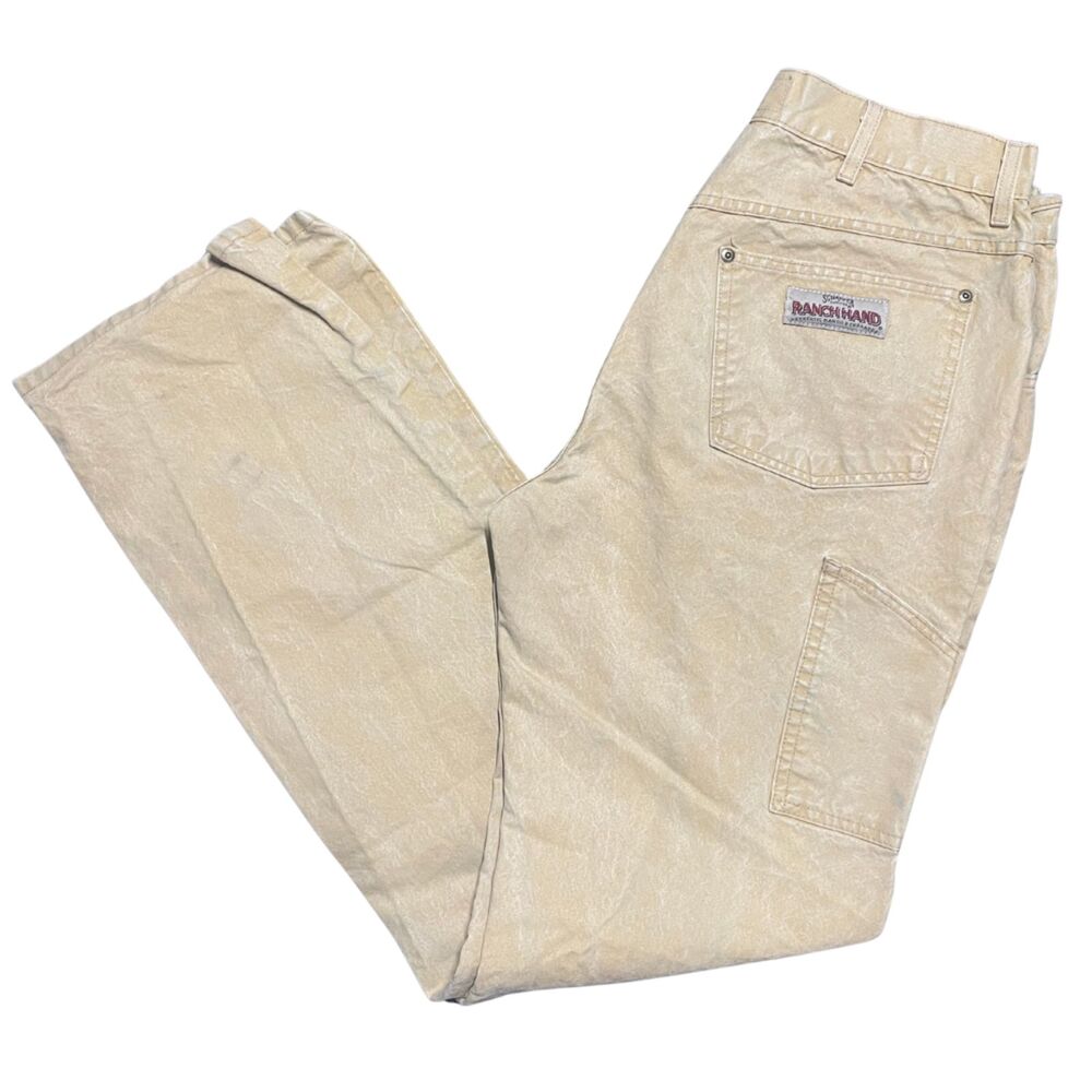 Schaefer Ranch Hand Canvas Pants Mens 32x34 Straight Brown Workwear Outdoor USA